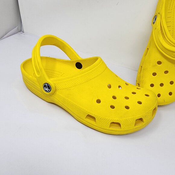 Crocs Classic Clog Shoes Yellow Mens 7 Womens 9 Unisex Comfort Slip On - Picture 4 of 9